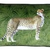 Riva Cheetah Forest Filled Cushion - Forest Green