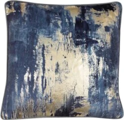 Malini Idyllic Blue & Gold Cushion 45cm X 45cm