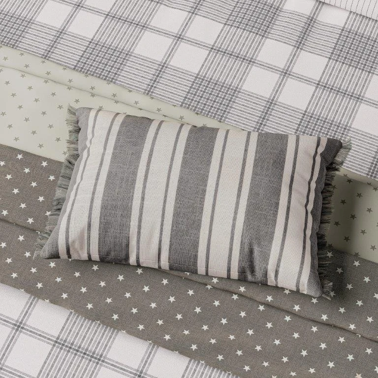 Helena Springfield Classic Stripe Cushion Grey White 2 Helena Springfield Classic Stripe Cushion Grey White - Image 2